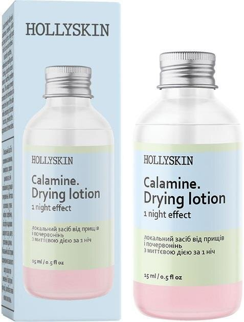 Засіб Hollyskin Calamine локальний від прищів і почервонінь з миттєвою дією за 1 ніч, 15 мл