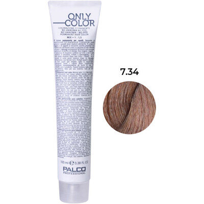 Крем-фарба для волосся Palco Professional Only Color безаміачна № 7.34 блонд середній золотисто-мідний, 100 мл