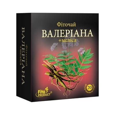 Фіточай Фітопродукт Валеріана і меліса по 1,5 г №20 у філ.-пак.