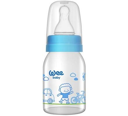 Пляшечка для годування Wee Baby Classic скляна, силіконова соска №1, 125 мл
