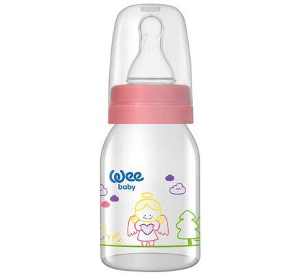 Пляшечка для годування Wee Baby Classic скляна, силіконова соска №1, 125 мл