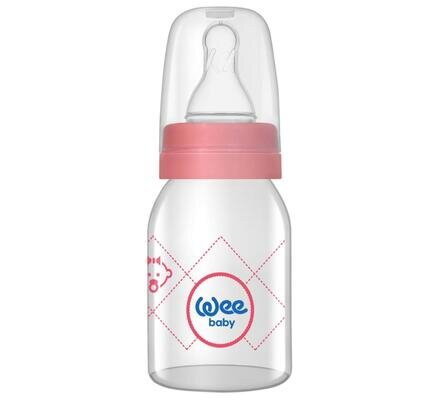 Пляшечка для годування Wee Baby Classic скляна, силіконова соска №1, 125 мл