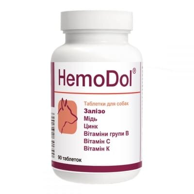 ГемоДол Dolfos HemoDol для поліпшення процесів кровотворення у собак, 90 таблеток