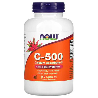 Вітамін С Кальцію Аскорбат-С NOW C-500 Calcium Ascorbate-C вег. капсули №250