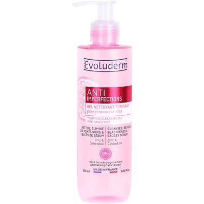 Гель для обличчя Evoluderm очищуючий з екстрактом рожевого грейпфруту проти недосконалостей шкіри, 250 мл
