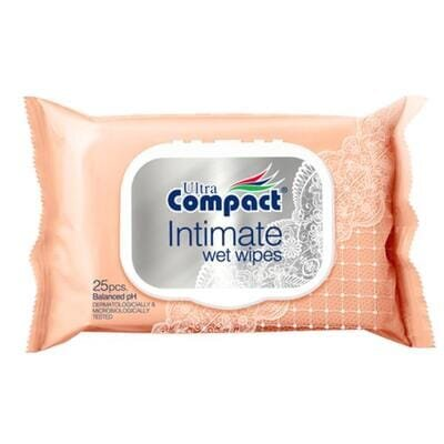 Серветки вологі Ultra Compact Intim, з клапаном, 25 штук