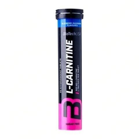 Жироспалювач Biotech Effervescent L-Carnitine 500 mg blue-raspberry, 20 таблеток