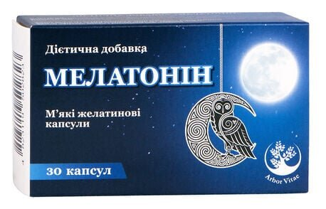 Мелатонін + В6 Arbor Vitae м'які желатинові капсули по 3 мг №30