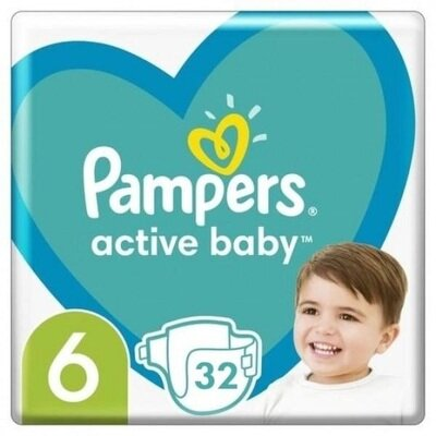 Підгузки дитячі Pampers Active Baby розмір 6, 13-18 кг, 32 шт