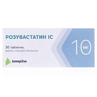 Розувастатин IC таблетки, в/плів. обол. по 10 мг №30 (10х3)