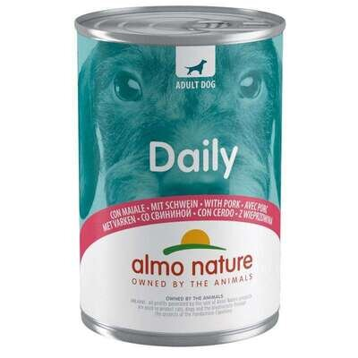 Корм вологий Almo Nature Daily Adult Dog Повнораціонний консервований з свининою для дорослих собак всіх порід, 400 г