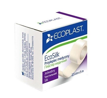 Пластир медичний Ecoplast EcoSilk на текстильній основі 2,5 см x 5 м, папер. упак.