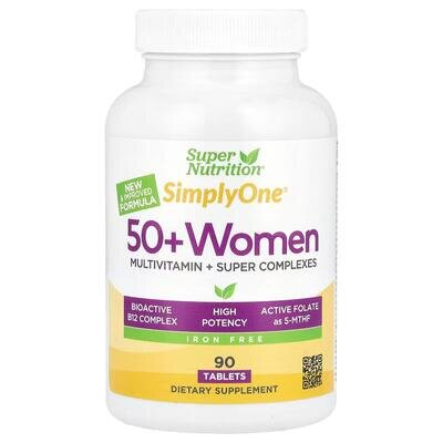 Мультивітаміни для жінок 50+ Super Nutrition Simply One Women Multivitamin + суперкомплекси без заліза, 90 таблеток