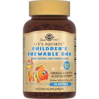 Докозагексаеновая кислота для дітей Solgar Children's Chewable DHA жувальні капсули №90