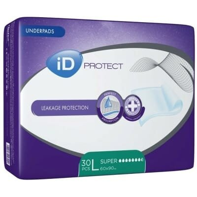 Пелюшки iD Protect Super одноразові поглинаючі для немовлят, 60 см x 90 см, 30 шт