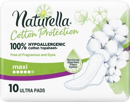Прокладки гігієнічні Naturella Cotton Protection Ultra Maxi 5 крапель, 10 шт