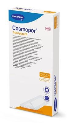 Пов’язка пластирна Cosmopor Transparent плівкова прозора з абсорбуючою подушечкою 10 см х 25 см, 1 штука