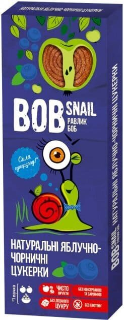 Цукерки Bob Snail Roll натуральні яблучно-чорничні, 30 г
