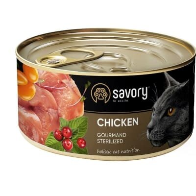 Корм вологий для стерилізованих котів Savory 30754 з куркою, 200 г