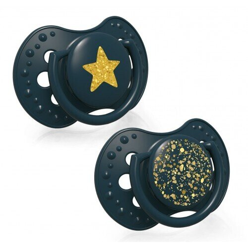 Пустушка силіконова Lovi Stardust динамічна, 22/894-green, 6-18 місяці, 2 шт