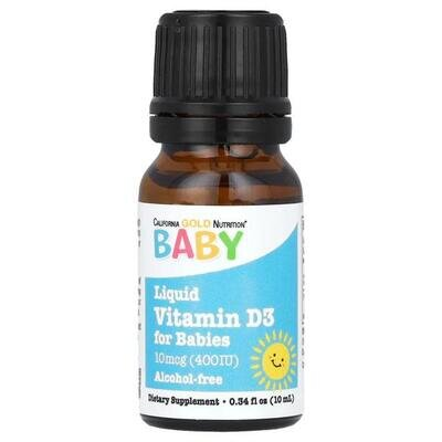 Вітамін D3 400 МО California Gold Nutrition для дітей, 10 мл