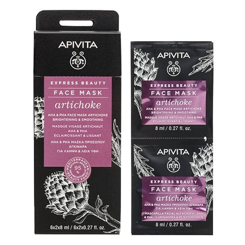Маска для обличчя Apivita Express Beauty Освітлення з артишоком, 2 штуки по 8 мл