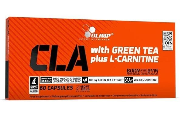 Жироспалюючий комплекс Olimp CLA with Green Tea plus L-Carnitine Sport Edition, 60 гелевих капсул