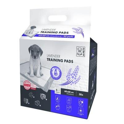 Пелюшки одноразові M-Pets Lavender Puppy Training Pads для привчання цуценят до туалету, з ароматом лаванди, 60х60 см, 30 штук