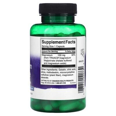 Магній гліцинат Swanson Albion Magnesium Glycinate капсули по 133 мг №90