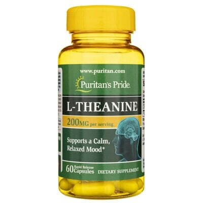 Амінокислота L-Теанін Puritan's Pride L-Theanine 200 мг, 60 капсул