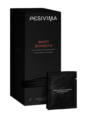 Бьюті Формула Pesivima Антивіковий комплекс для шкіри, волосся та нігтів по 5380 мг №30 у саше