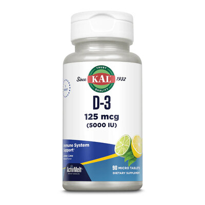 Вітамін Д3 KAL ActivMelt Vitamin D3 5000 МО (125 мкг) Лимон-Лайм, 90 мікротаблеток
