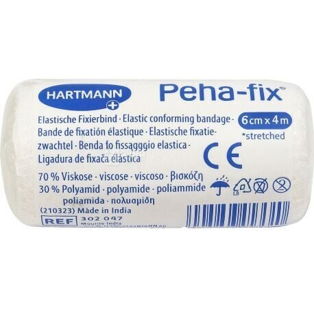 Бинт еластичний Peha-fix фіксуючий гіпоалергенний, білий 6 см х 4 м