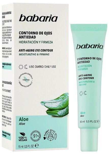 Крем для шкіри навколо очей Babaria Aloe антивіковий, 15 мл