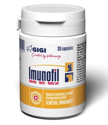 Рослинний комплекс GiGi Imunofil для зміцнення імунітету у собак і котів, 30 капсул