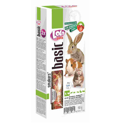 Ласощі для гризунів і кроликів Lolo Pets з полуницею, 90 г