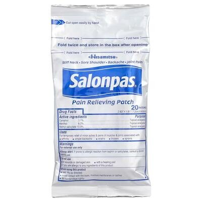 Пластир медичний Salonpas знеболюючий 7,2 x 4,6 см, 60 штук