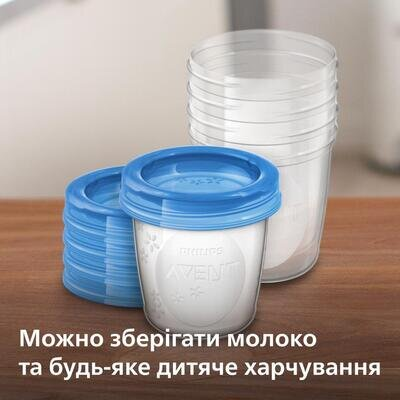 Контейнери Philips Avent SCF619/05 для зберігання грудного молока, 180 мл, 5 шт