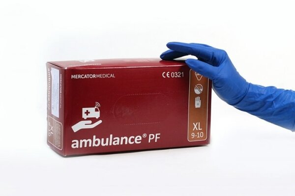 Рукавички оглядові Ambulance PF латексні без пудри нестерильні, розмір XL, пара