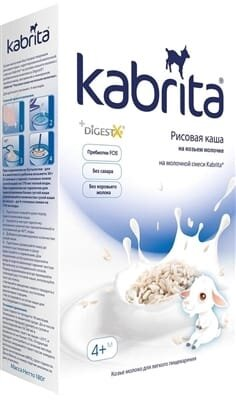 Каша молочна Kabrita на козячому молоці Рисова, для дітей з 4 місяців , 180 г