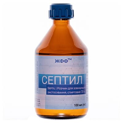 Септил розчин д/зовн. заст., спирт. 70 % по 100 мл у флак.