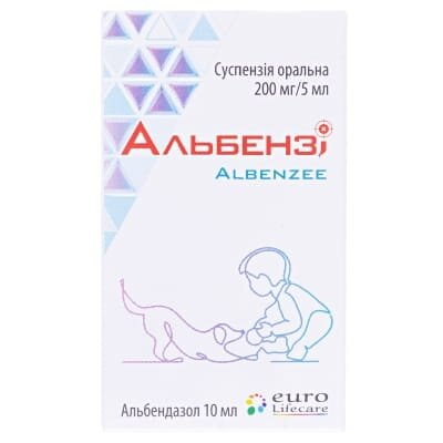 Альбензі суспензія ор. 200 мг/5 мл по 10 мл у флак.