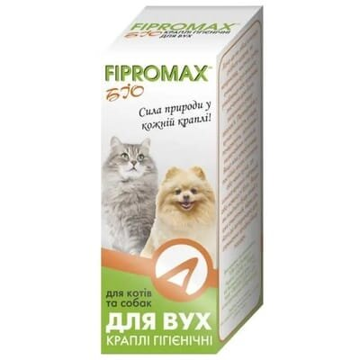 Краплі Fipromax БІО для вух собак та котів гігієнічні, 15 мл