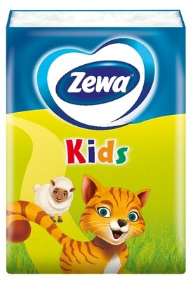 Хусточки носові паперові Zewa Kids 4 шари, 9 шт х 1 уп