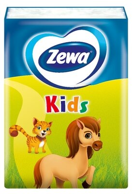 Хусточки носові паперові Zewa Kids 4 шари, 9 шт х 1 уп