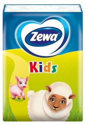 Хусточки носові паперові Zewa Kids 4 шари, 9 шт х 1 уп