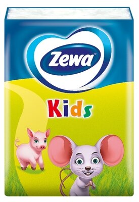 Хусточки носові паперові Zewa Kids 4 шари, 9 шт х 1 уп