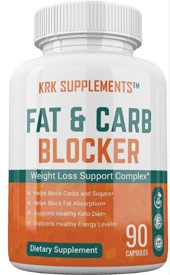 Блокатор жирів і вуглеводів KRK Supplements Fat and Carb Blocker, 90 капсул