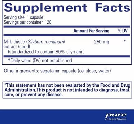 Силімарин Pure Encapsulations Silymarin, 120 капсул