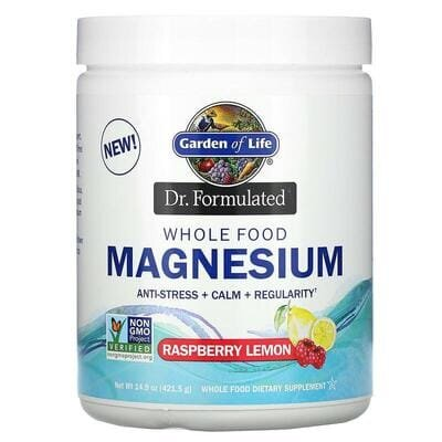 Магній Garden of Life Dr. Formulated порошок зі смаком малини та лимона, 421,5 г